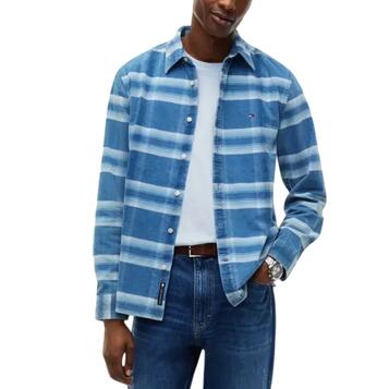 Ανδρικό Πουκάμισο Tommy Jeans Tjm Reg Pattern Corduroy Shirt Westside Blue Check DM0DM23615-0MZ