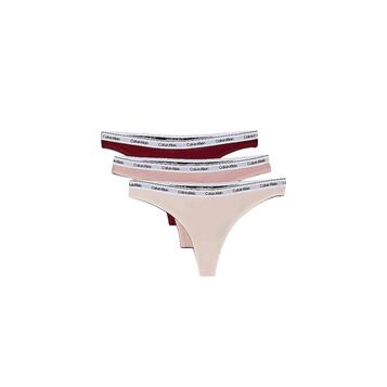 Γυναικείο Εσώρουχο Calvin Klein Thong 3pk Syrah Subdued Prairie Peach 000QD5209E-PYT