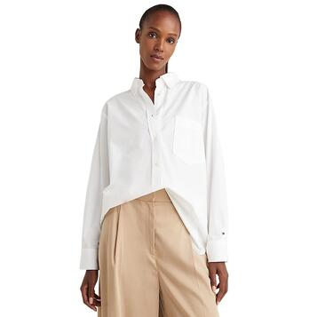 Γυναικείο Πουκάμισο Tommy Hilfiger Org Co Oversized Ls Th Optic White WW0WW34477-YCF Γυναικείο Πουκάμισο Tommy Hilfiger Org Co Oversized Ls Th Optic White WW0WW34477-YCF