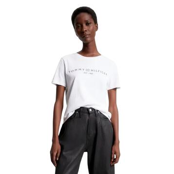 Γυναικείο T-shirt Tommy Hilfiger Reg Corp Logo C-Nk Ss Th Optic White WW0WW40276-YCF
