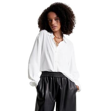 Γυναικείο Πουκάμισο Tommy Hilfiger Viscose Crepe Fluid Shirt Ls Ecru WW0WW40359-YBL