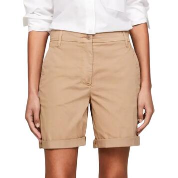 Γυναικείο Σορτς Tommy Hilfiger Co Blend Gmd Chino Short Beige WW0WW42457-AEG