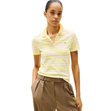 Γυναικείο Polo Tommy Hilfiger 1985 Slim Pique Ss Citronella Ecru Stp WW0WW43225-0FR