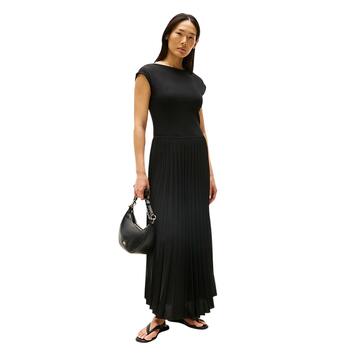 Γυναικείο Φόρεμα Tommy Hilfiger 5X2 Rib Midi F&f Drs Black WW0WW44491-BDS