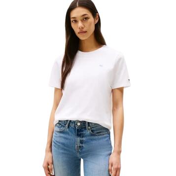 Γυναικείο T-Shirt Tommy Hilfiger Reg Contrast Flag Ss Tee Th Optic White WW0WW45522-YCF