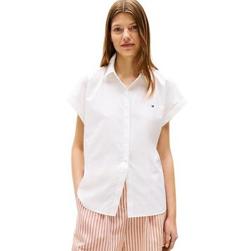Γυναικείο Πουκάμισο Tommy Hilfiger Poplin Sleeveless Relaxed Shirt Th Optic White WW0WW45897-YCF