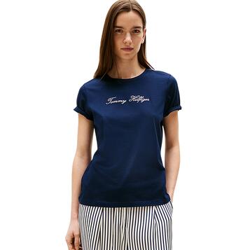 Γυναικείο T-Shirt Τommy Hilfiger Lurex Script Reg C Nk Ss Tee WW0WW47210-C1G Γυναικείο T-Shirt Τommy Hilfiger Lurex Script Reg C Nk Ss Tee WW0WW47210-C1G