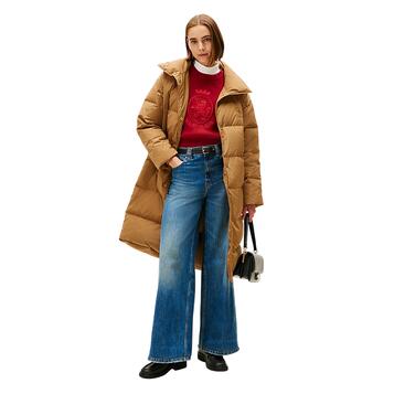 Γυναικείο Μπουφάν Tommy Hilfiger Crest Mw Down Reg Coat Hickory WW0WW47279-GWA