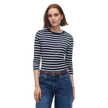 Γυναικεία Μπλούζα Tommy Hilfiger Cody Slim C-Nk L/s T-shirt Stripe Dark Blue / Ecru WW0WW53689-0X4