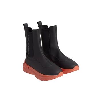 Γυναικεία Μποτάκια Calvin Klein Chnky Runner Chelsea Black_ Coral Orange YW0YW00808-0GX Γυναικεία Μποτάκια Calvin Klein Chnky Runner Chelsea Black_ Coral Orange YW0YW00808-0GX