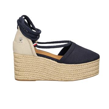 Γυναικείες Εσπαντρίγιες Tommy Hilfiger Closed Toe Linen Flatform Space Blue FW0FW07746-DW6