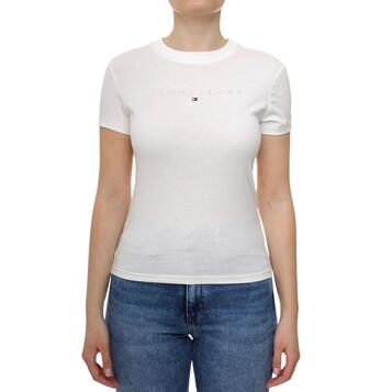 Γυναικείο T-shirt Tommy Jeans Slim Tonal Linear Tee Ext Ecru DW0DW20315-YBL