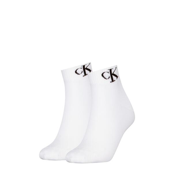 Ανδρικές Κάλτσες Calvin Klein Quarter 2p Monogram White 701228805-002