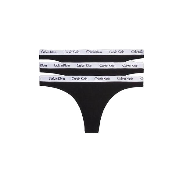 Γυναικεία Εσώρουχα Calvin Klein Thong 3pk Black 000QD3587E-001