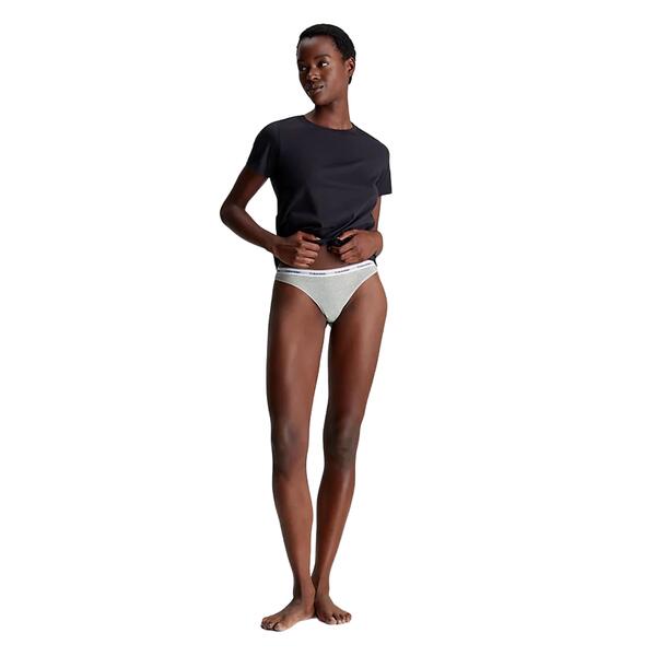 Γυναικείο Εσώρουχο Calvin Klein Thong 3pk Azalea White Grey Heather 000QD5209E-NP4