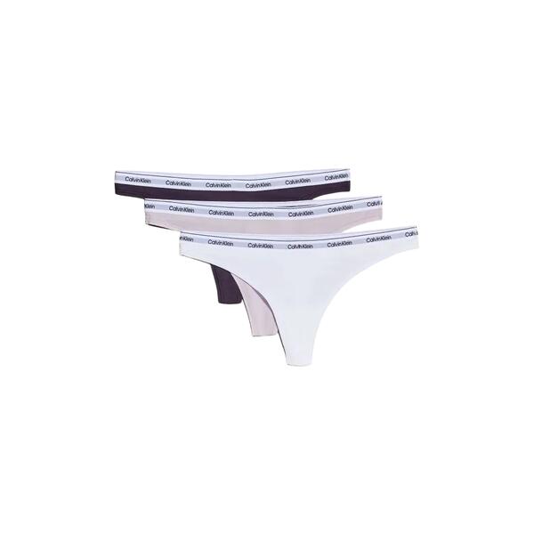 Γυναικείο Εσώρουχο Calvin Klein Thong 3pk Nightshade Lilac Sugar White 000QD5209E-QA7
