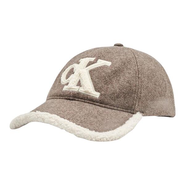 Γυναικείο Καπέλο Calvin Klein Felt/Sherpa Cap W/Chenille Log Demitasse Heather LV04F5092G-BAM