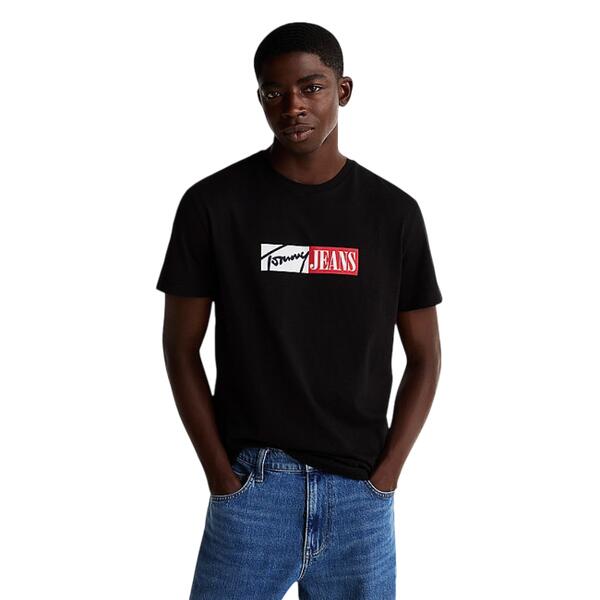 Aντρικό T-shirt Tommy Jeans Slim Entry Graphic Ext Black DM0DM20365-BDS
