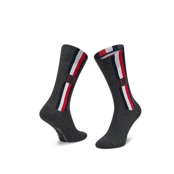 Ανδρικές Κάλτσες Tommy Hilfiger Men Sock 2p Iconic Stripe Middle Grey Melange 100001492-003