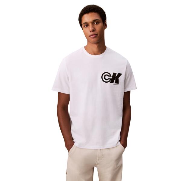 Ανδρικό T-Shirt Calvin Klein Ss 20s Ck Sport Logo Graphic Tee Brilliant White LV04RC835G-YAA