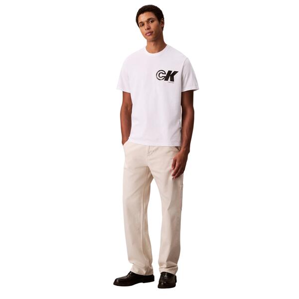 Ανδρικό T-Shirt Calvin Klein Ss 20s Ck Sport Logo Graphic Tee Brilliant White LV04RC835G-YAA