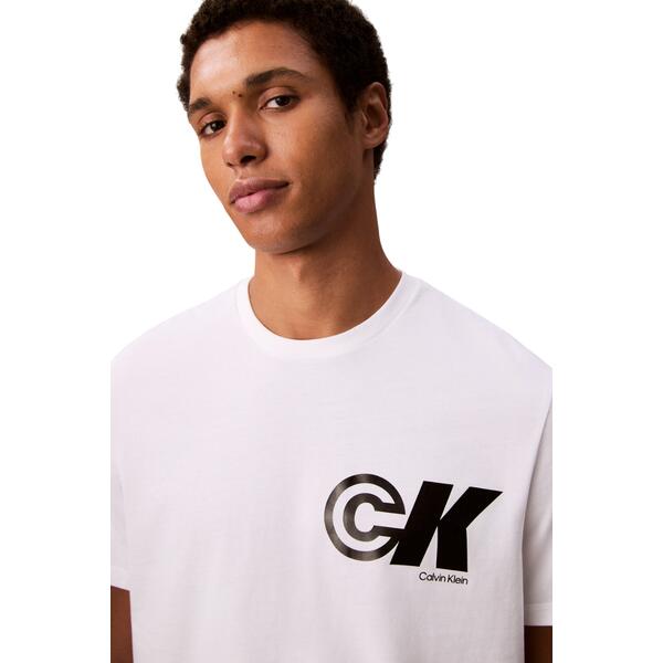 Ανδρικό T-Shirt Calvin Klein Ss 20s Ck Sport Logo Graphic Tee Brilliant White LV04RC835G-YAA