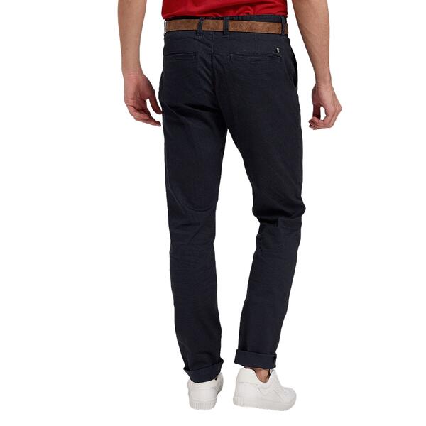 Ανδρικό Παντελόνι Tom Tailor Slim Printed Chino with Belt Dark Grey 1008256016-16278