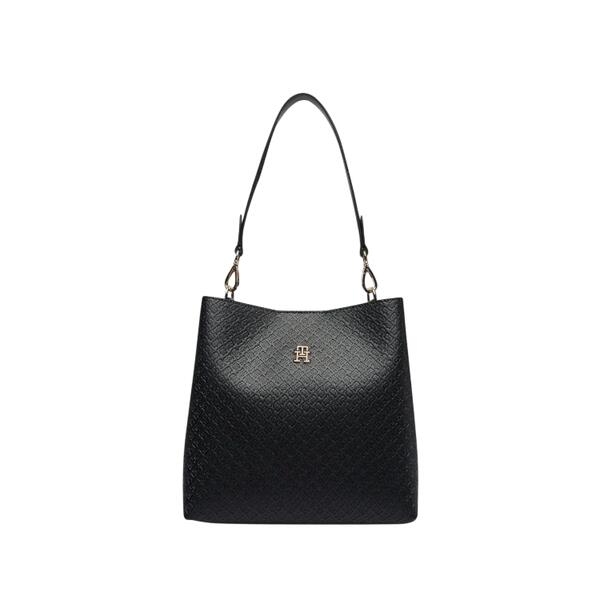 Γυναικεία Τσάντα Ώμου Tommy Hilfiger Th Icon Shoulder Mono Black AW0AW19000-BDS