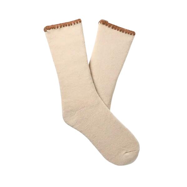 Γυναικείες Κάλτσες Ugg Marleny Whipstitch Crew Sock Cream / Chestnut 1163870-CCSTN