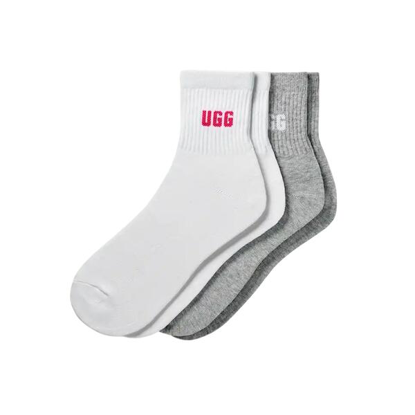 Κάλτσες UGG Quinlin Logo Quarter 2 Pack Chroma Pink / Grey Heather 1171623-CNKG