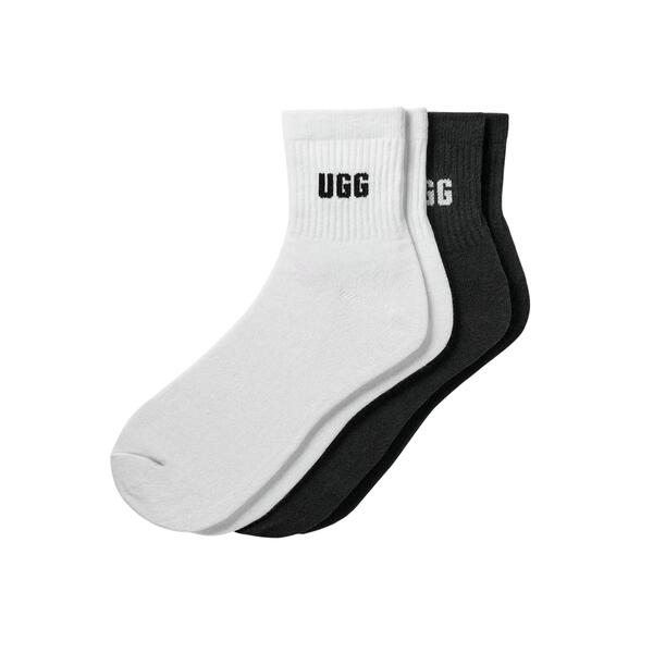 Κάλτσες UGG Quinlin Logo Quarter 2 Pack White / Black 1171623-WBLC