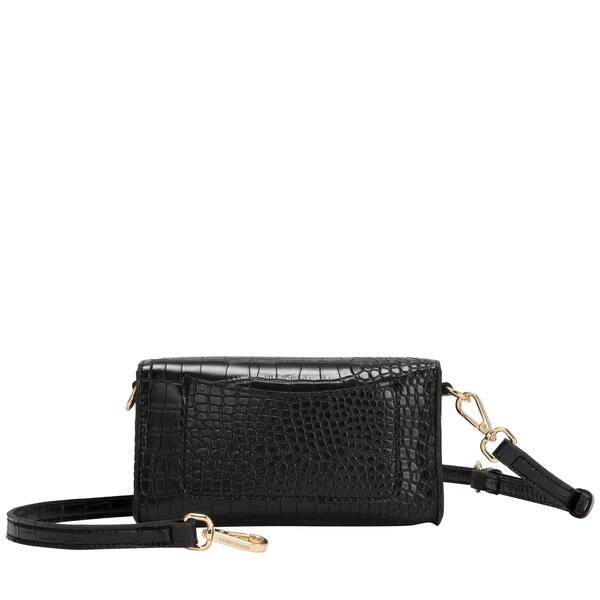 Γυναικεία Τσάντα ΕVERY OTHER Croc Flap Over Shoulder/ Crossbody Black 12079-BLACK