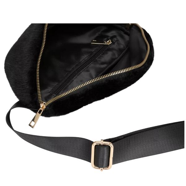 Γυναικεία Τσάντα EVERY OTHER Faux Fur Sling Bag Black 12081-BLACK