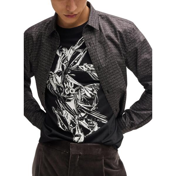 Αντρικό T-shirt Hugo Jersey Diakromio Black 50524023-001