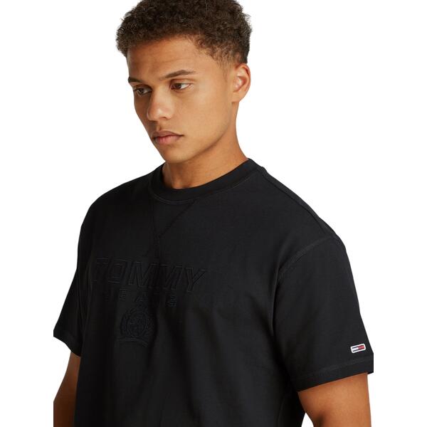 Ανδρικό T-shirt Tommy Jeans Rlx Tonal Crest Βlack DM0DM20805-BDS