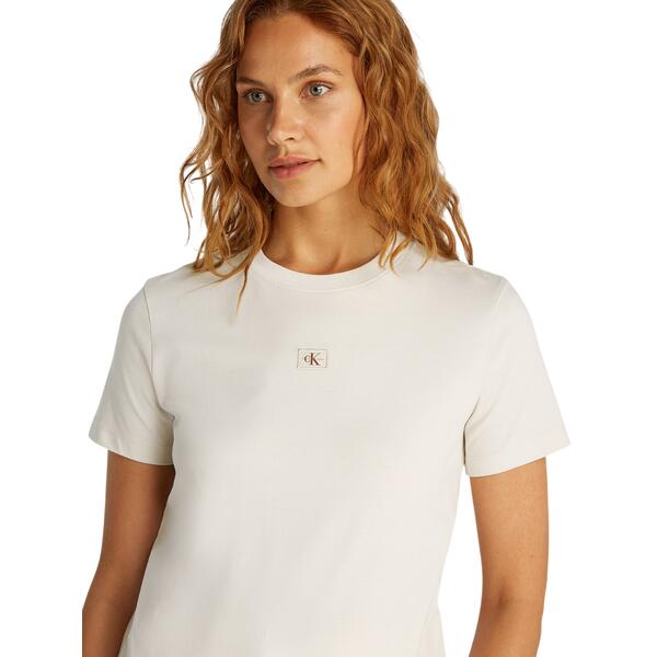 Γυναικείο T-shirt Calvin Klein Woven Label Regular Chalk J20J225243-ADA