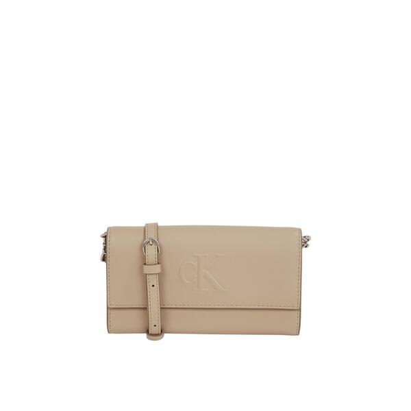 Γυναικείο Πορτοφόλι Calvin Klein Sculpted Long Fold Strap Wallet Crockery LV04K1006G-PBF