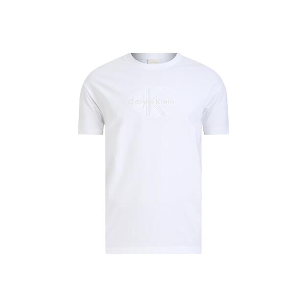 Ανδρικό T-Shirt Calvin Klein Ss Hi Low Emb 16s Jersey Cn Tee Brilliant White LV04RB295G-YAA