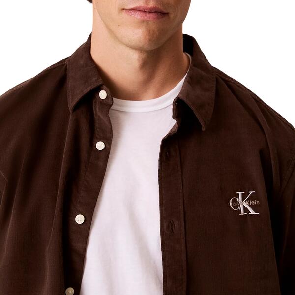 Ανδρικό Πουκάμισο Calvin Klein Ls Corduroy Easy Brown Cork LV04RH114G-WFM