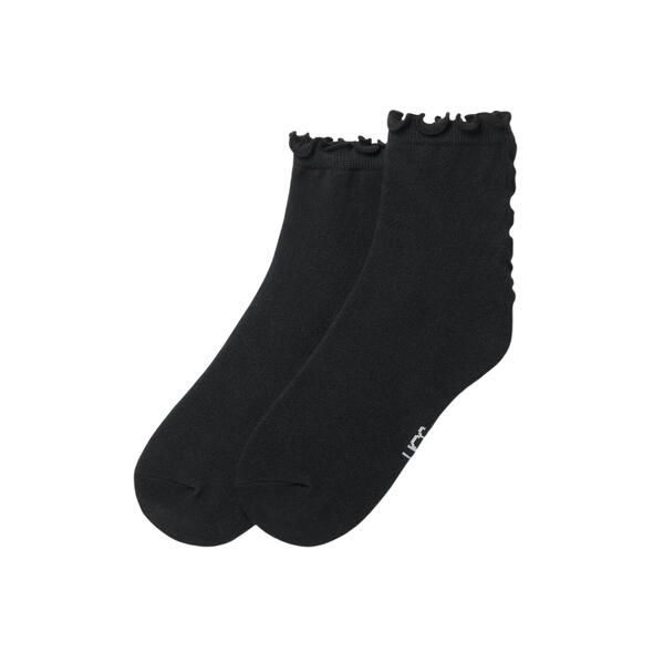 Γυναικείες Κάλτσες Ugg Karsyn Lettuce Edge Quarter II Black 1175251-BLK