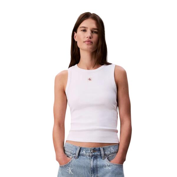 Γυναικείο Top Calvin Klein Jeans A Wvn Lbl 2X2 Cttn Brilliant White LV047C201G-YAA