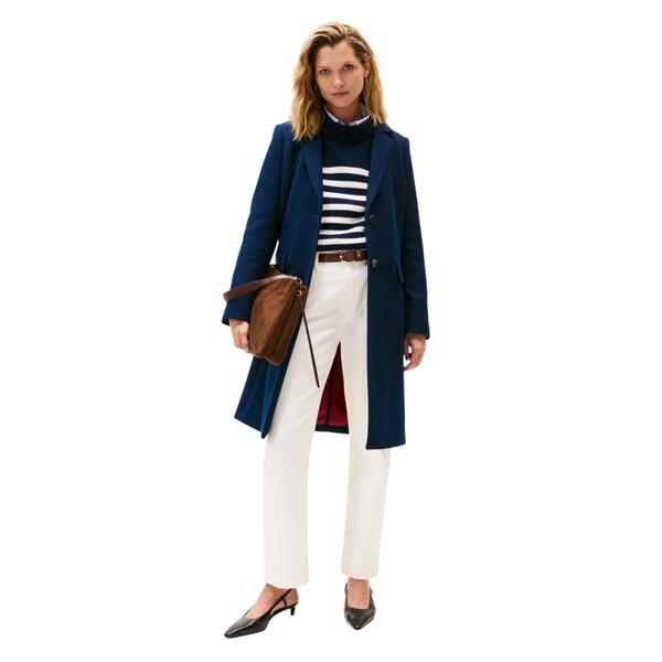 Γυναικείο Παλτό Tommy Hilfiger Classic Sb Wool Reg Coat Dark Night Navy WW0WW46547-C1G