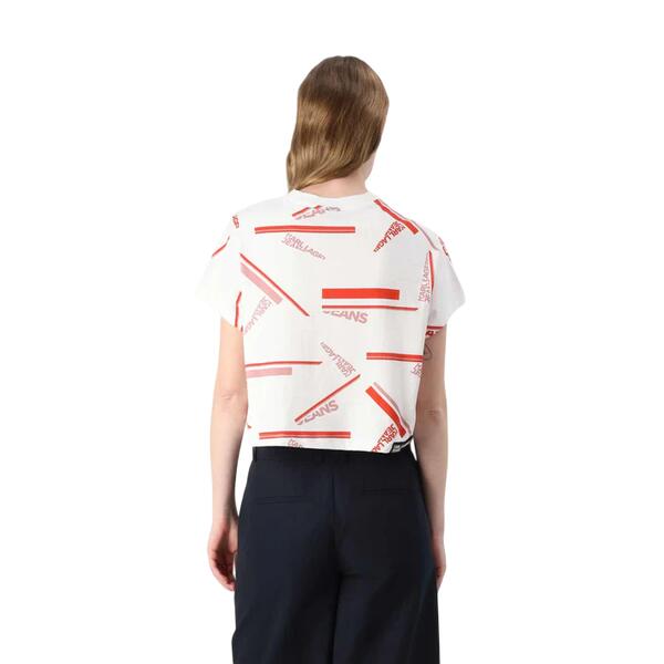 Γυναικείο T-Shirt Karl Lagerfeld Boxy Aop Stripe Tee Sporty Logo Red Aop A2W17034-1OW