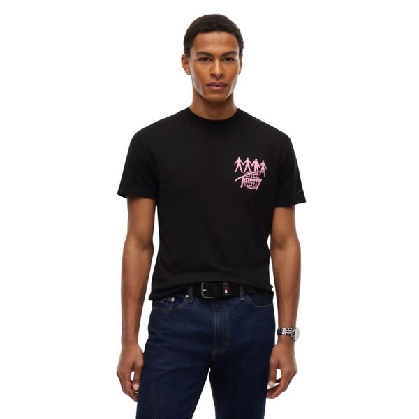 Ανδρικό T-shirt Tommy Hilfiger Tjm Reg Nyc Novelty Tee Ext Black DM0DM23561-BDS
