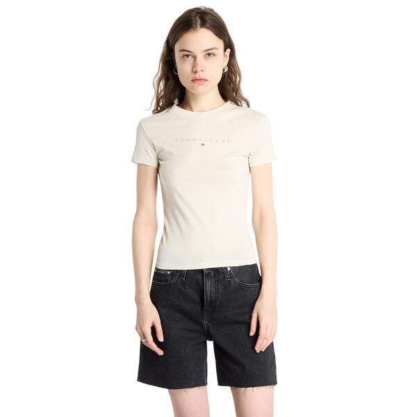 Γυναικείο T-shirt Tommy Jeans Slim Tonal Linear Tee Ext Newsprint DW0DW20315-ACG