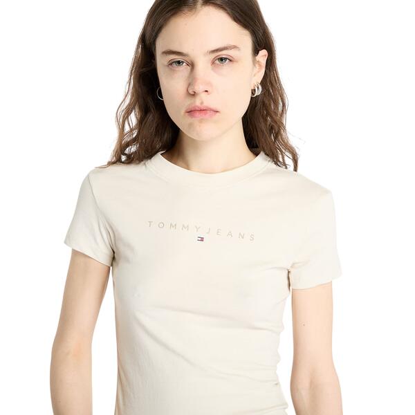 Γυναικείο T-shirt Tommy Jeans Slim Tonal Linear Tee Ext Newsprint DW0DW20315-ACG