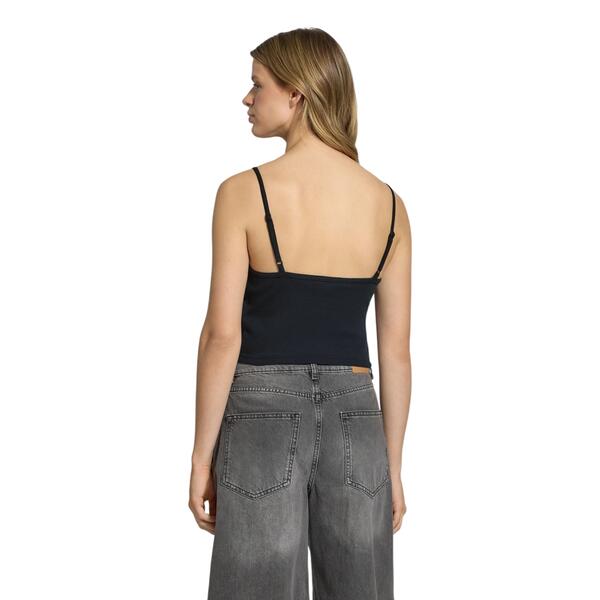 Γυναικείο Top Calvin Klein Jeans A- Woven Label Rib Cami Brilliant Black LV047C908G-UB1