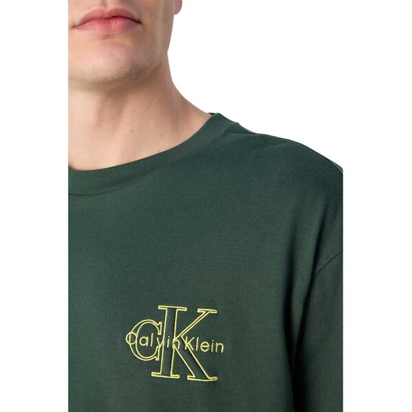 Ανδρικό T-Shirt Calvin Klein A- Ss Rel Seasonal Monologo Tee Sycamore LV04RC856G-LLG