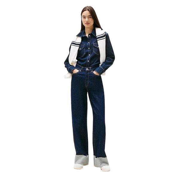 Γυναικείο Παντελόνι Tommy Jeans Claire Hr Wd Turn Up DI4156 Denim Dark DW0DW21796-1BK32