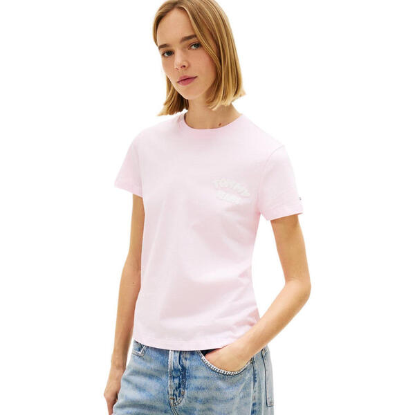 Γυναικείο T-Shirt Tommy Jeans Reg Tj Bubble Ss Tee Ext Pearly Pink DW0DW22310-TN9